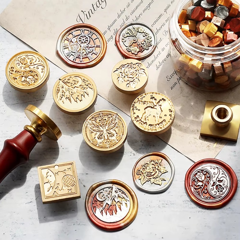 9 sellos de cera + 1 mango, ju - Wax Seal Stamp Set reseña y precio